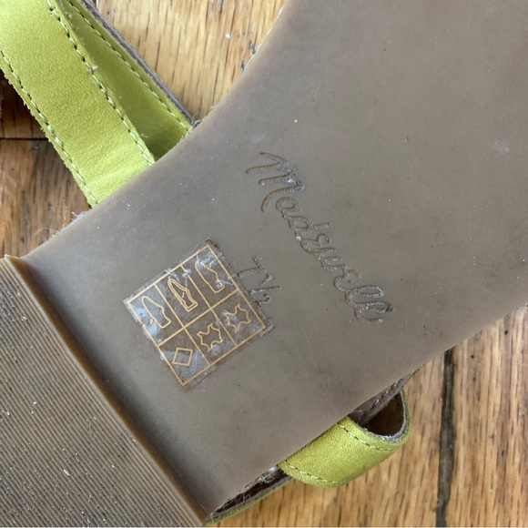 Madewell Leather The Hallie Espadrille Sandal in Gilded Chartreuse Size 7.5 - Picture 8 of 10